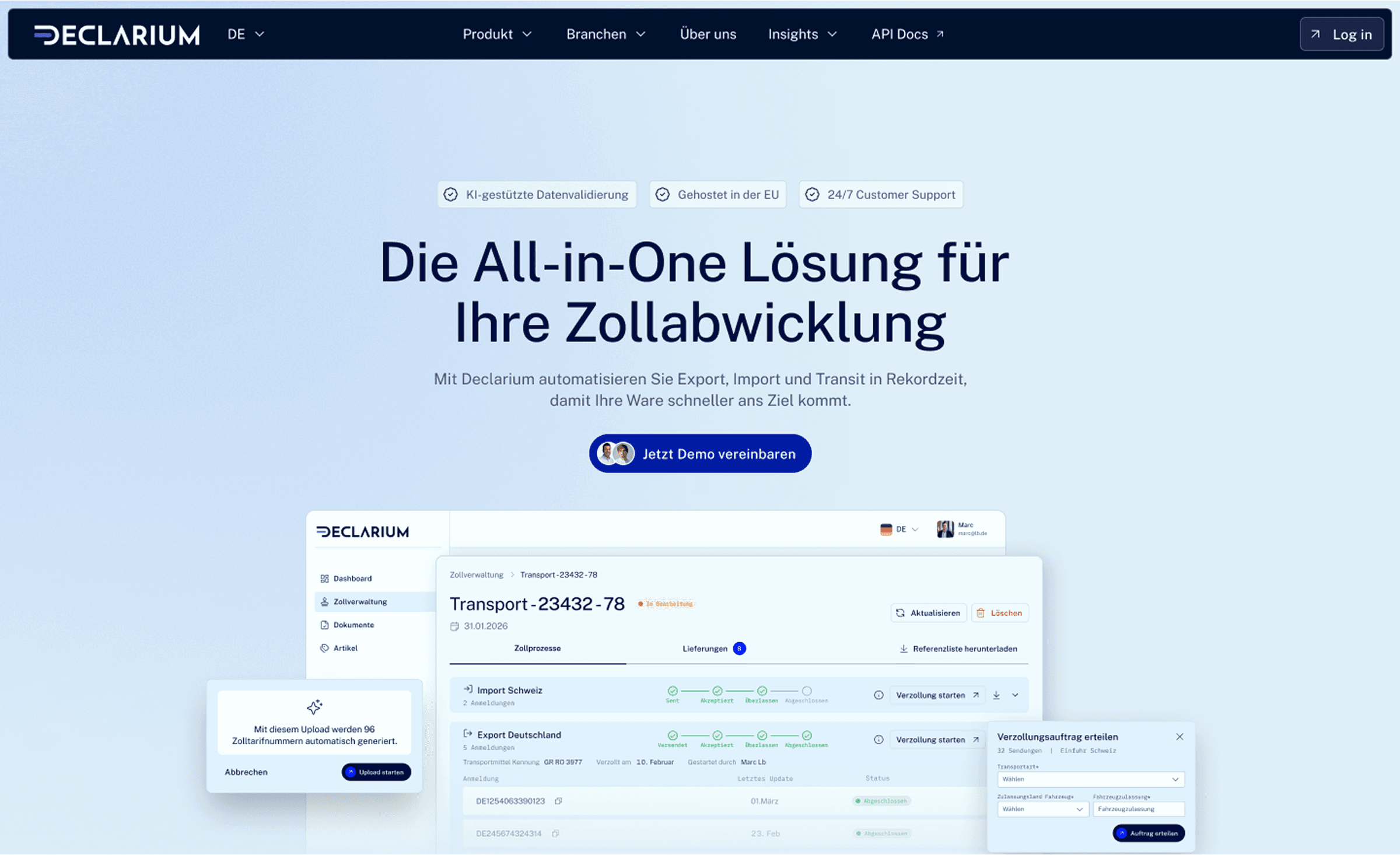 Declarium website homepage